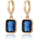 Pendientes Elegantes de Acero Inoxidable con Cristal Azul