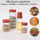 Set de Frascos Organizadores x12 con Tapas Herméticas Coral