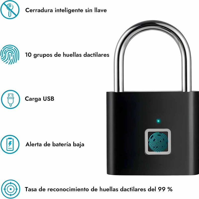 Candado de Huella Digital Ultrarrápido y Seguro