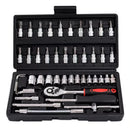 Juego de Llaves de Cubo de 46 Piezas para Automoción y Hogar