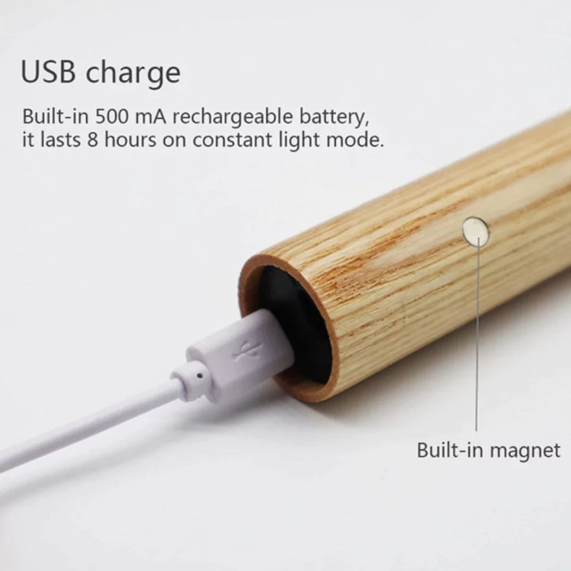 Lámpara LED Recargable con Sensor de Movimiento – Color Caoba Oscuro