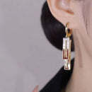 Pendientes de Zirconia y Aleación de Cobre para Mujer