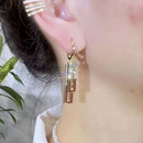 Pendientes de Zirconia y Aleación de Cobre para Mujer