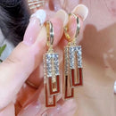 Pendientes de Zirconia y Aleación de Cobre para Mujer