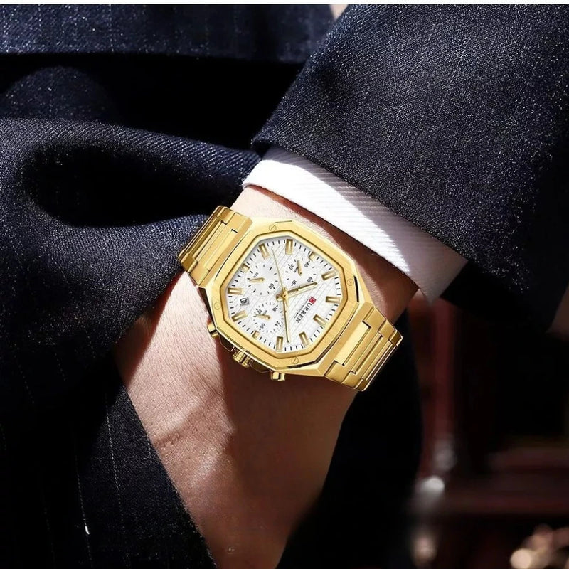 Reloj Curren 8459 de Acero Inoxidable con Cronógrafos para Hombre