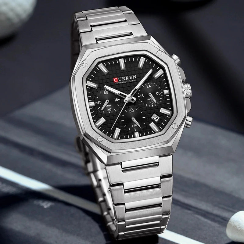 Reloj Curren 8459 de Acero Inoxidable con Cronógrafos para Hombre