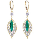 Pendientes Dorados de Cristal con Circonita Cúbica – Elegancia Clásica