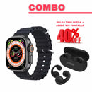Combo Smartwatch T900 Ultra 2 Max + Audífonos Ambie | Salud, Conexión y Música en un Solo Paquete
