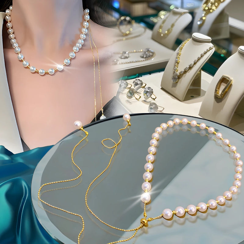 Collar de Perlas Ajustable y Elegante para Mujer