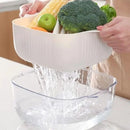 Cesta con Escurridor de Doble Capa para Cocina - Blanco