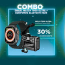 Combo Smartwatch T900 Ultra 2 Max + Audífonos M25 Inalámbricos