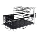 Escurridor de Platos 2 Niveles con Bandeja de Acero Inoxidable