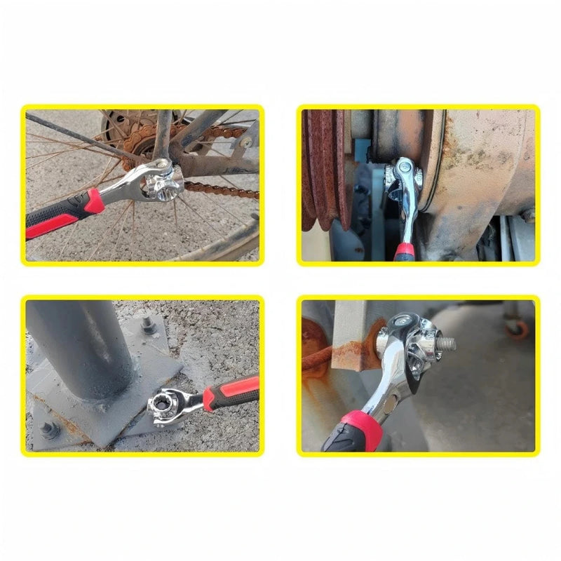 Llave Multiusos 48 en 1 con Cabezal Giratorio para Hogar y Coche