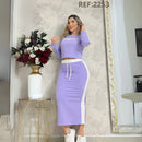 Conjunto de Falda y Blusa en Tela Burda para Mujer