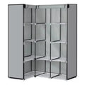 Closet Esquinero Portátil de Tela Negro con Barrales
