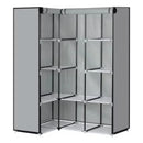 Closet Esquinero Portátil de Tela Negro con Barrales