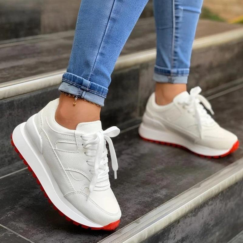 Tenis London Blanco Rojo para Mujer, Comodidad y Estilo Únicos