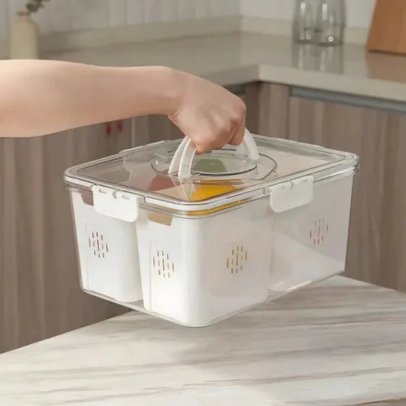 Contenedor Doble Capa para Alimentos y Frutas