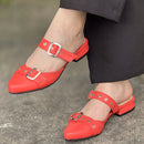 Baletas Elegantes con Doble Hebilla y Suela Resistente