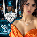 Collar de Acero Inoxidable con Corazón de Cristales