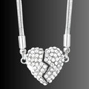 Collar de Acero Inoxidable con Corazón de Cristales