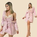 Pijama de Seda para Dama con Detalles de Encaje - Elegancia y Confort