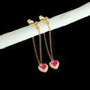 Pendientes Corazón de Acero Inoxidable con Detalles en Cristal