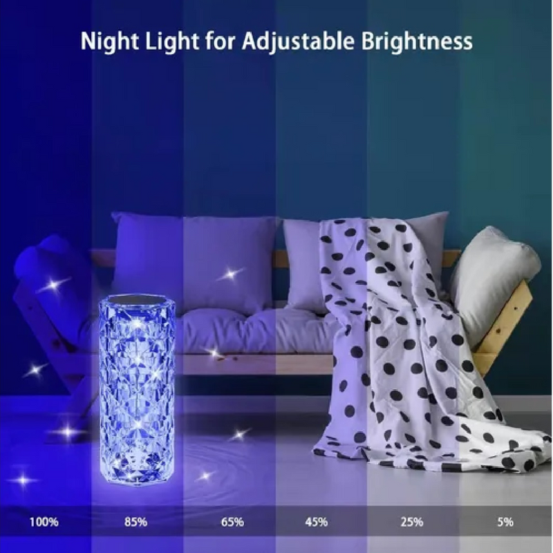 Innovadora Lámpara Ambiental 3D: Cristal LED Colores