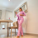 Conjunto de Blazer con Letras en Tela Bengalina Importada