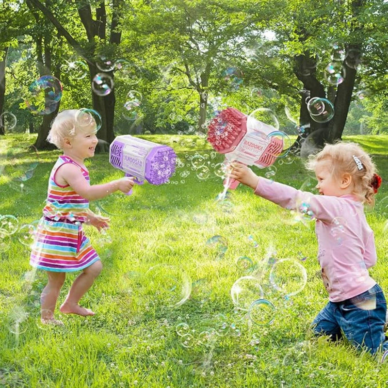 Pistola de Burbujas Bazooka para Niños con 32 Agujeros