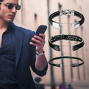 Pulsera Magnética de Cuero Sintético Trenzado - Elegancia Masculina