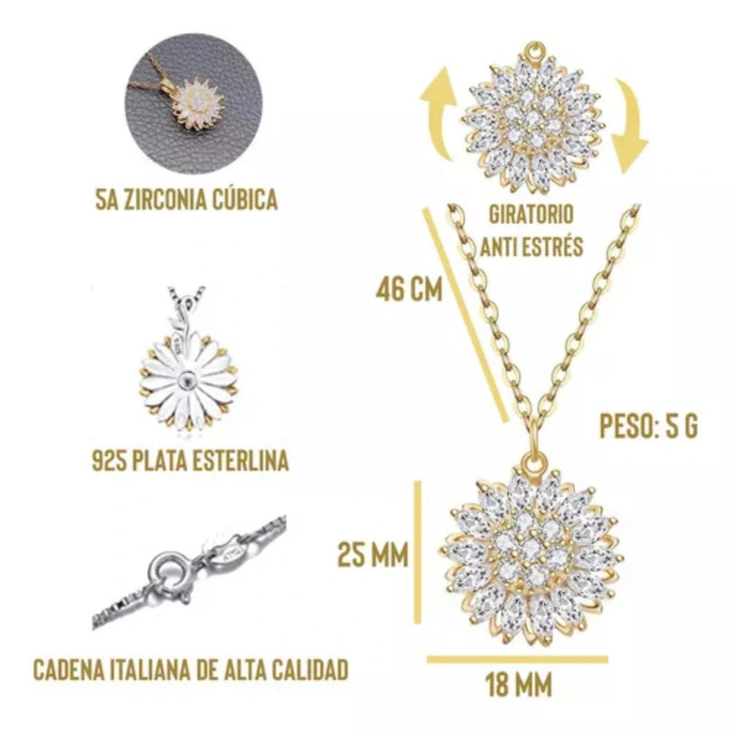 Collar Giratorio de Girasol: Amor y Alegría para Mujeres