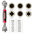 Llave Multiusos 48 en 1 con Cabezal Giratorio para Hogar y Coche