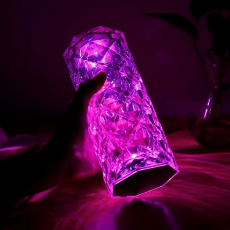 Innovadora Lámpara Ambiental 3D: Cristal LED Colores