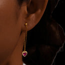 Pendientes Corazón de Acero Inoxidable con Detalles en Cristal