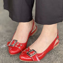 Baleta EBI Charol con Hebilla Doble Remache - Máxima Elegancia y Confort