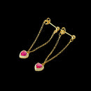 Pendientes Corazón de Acero Inoxidable con Detalles en Cristal