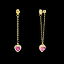 Pendientes Corazón de Acero Inoxidable con Detalles en Cristal