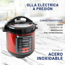 Olla a Presión Multifuncional en Acero Inoxidable con Pantalla LED