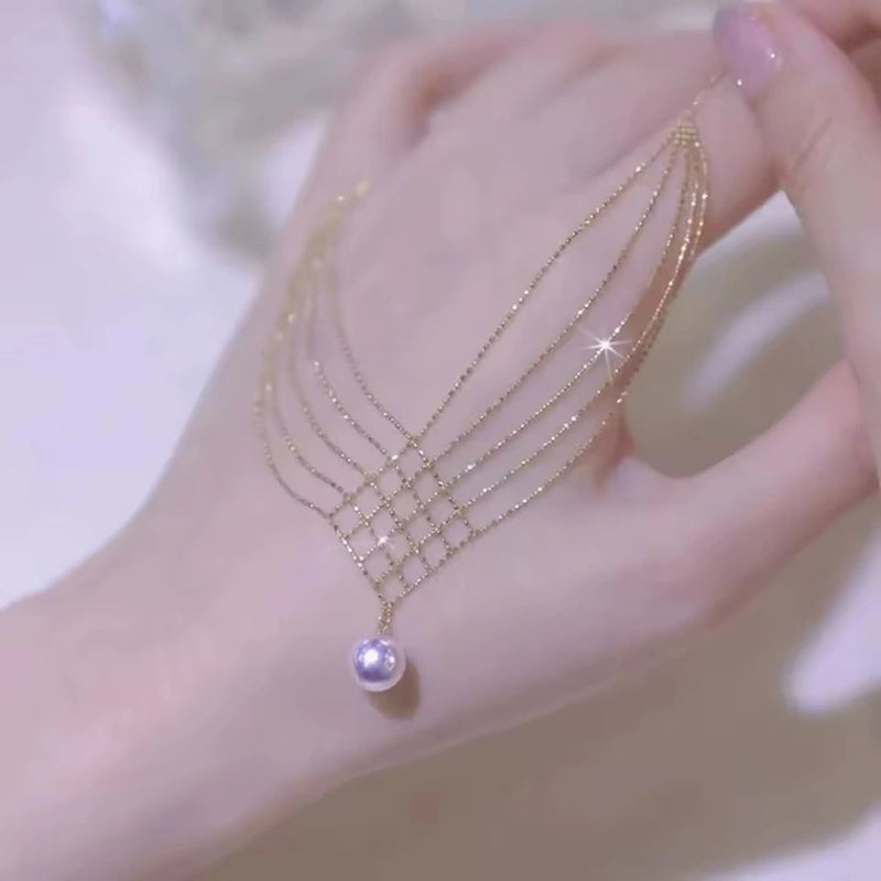 Collar de Perlas Ako en Acero Inoxidable para Mujeres Elegantes