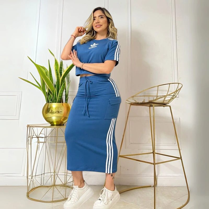Conjunto Sesgo Falda en Lycra Algodón - Comodidad y Estilo