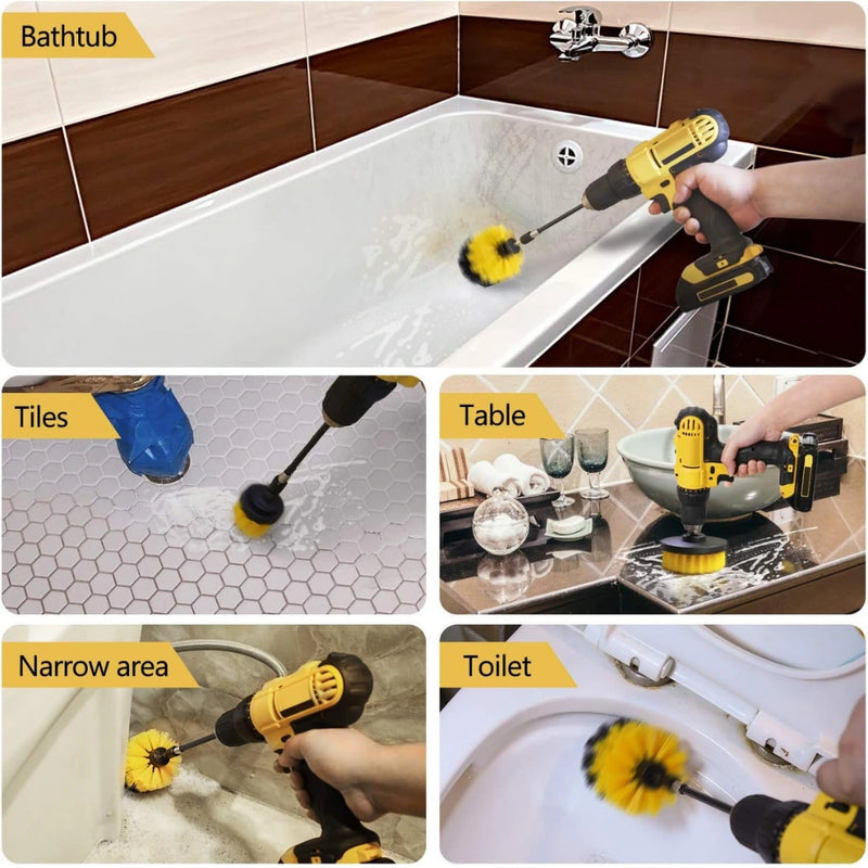 Kit de Cepillos para Taladro: Limpieza Profunda y Rápida