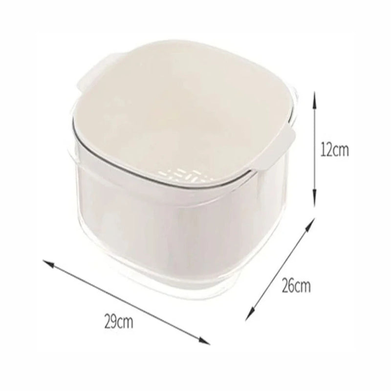Cesta con Escurridor de Doble Capa para Cocina - Blanco