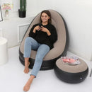 Sillín Inflable Portátil con Reposa Pies para Uso Versátil