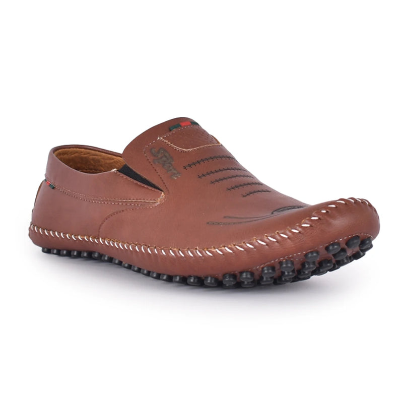Mocasín Olimpo de Material Sintético con Bordado Artesanal