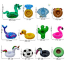 Set de 12 Flotadores Portavasos Tropicales Inflables para Piscina