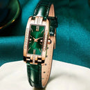 Reloj Verde Elegante con Correa de Cuero Sintético Ajustable