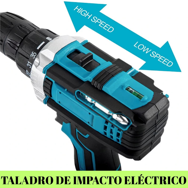 Taladro Percutor Inalámbrico 12V con Kit Completo de Herramientas