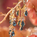 Pendientes de Cristal Azul y Acero Inoxidable para Toda Ocasión