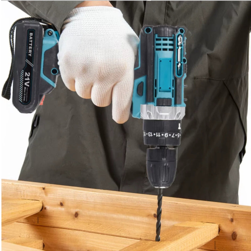 Taladro Percutor Inalámbrico 12V con Kit Completo de Herramientas